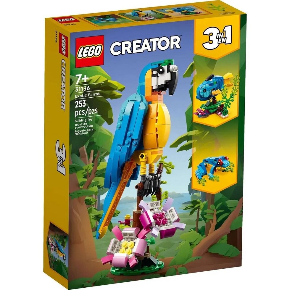Конструктор Lego Creator Экзотический попугай 3в1, 253 детали 31136