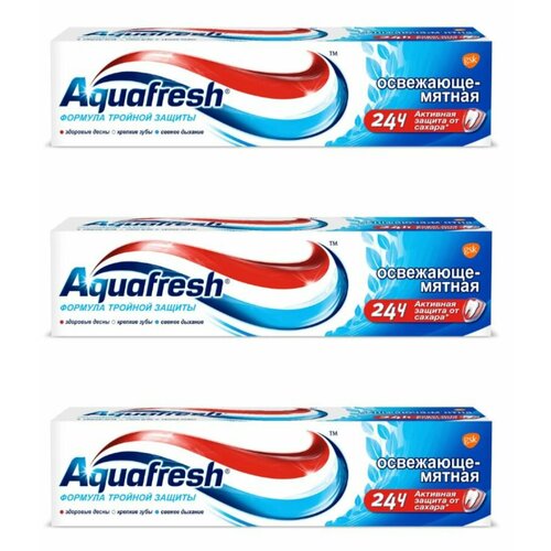 Aquafresh зубная паста Освежающе-мятная, 100 мл, 3 шт.