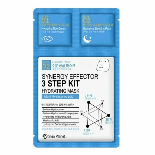 MIJIN Маска тканевая с трехшаговым увлажняющим комплексом / 3 Step Kit Synerdgy Effector Hydrating Mask, 25 г mijin маска тканевая для лица are daily dewy mask pack black pearl 25 гр 12 шт