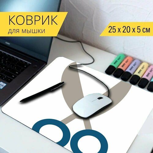 Коврик для мыши с принтом Ножницы, инструменты, школа 25x20см.