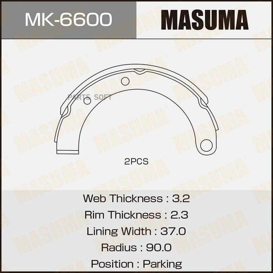 MASUMA MK-6600 MK-6600_колодки барабанные!\ KIA Power Combi 98-02, Hyundai K2500/K2700/K2900/K3000/K3600