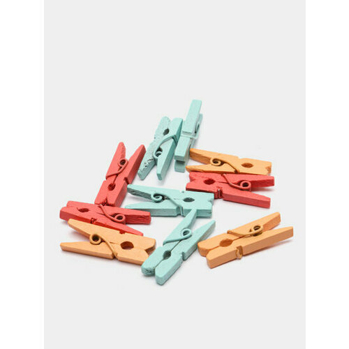 Прищепки для фото мини 10 шт цвет микс 515₽