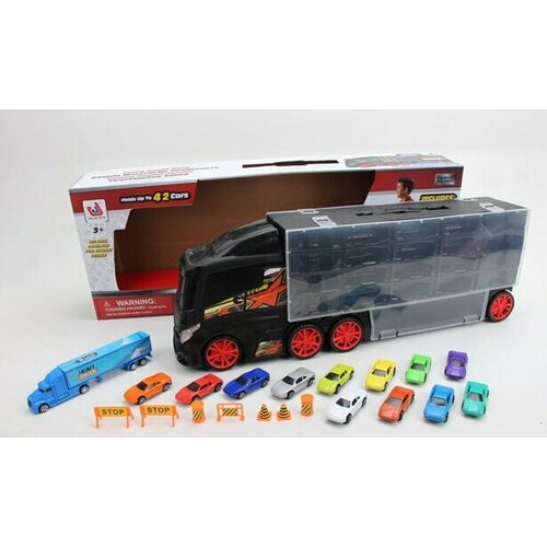 Jinjia Toys Автовоз-чемодан 13 машинок 7 дорожных знаков