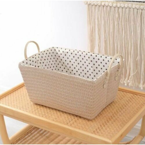 Корзина BOTTONCINI плетеная для хранения вещей игрушек бежевая 20 л 1198₽