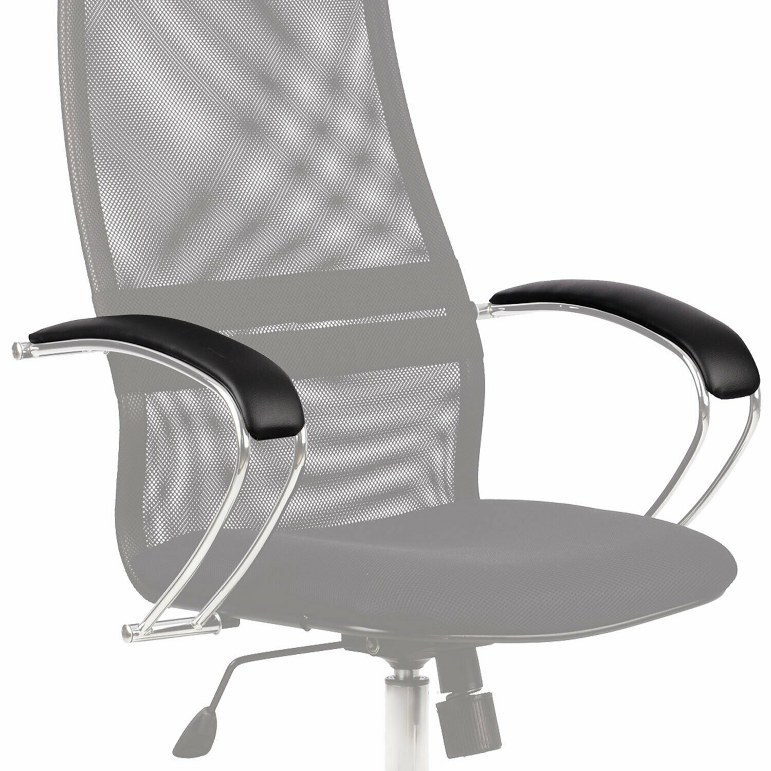 Накладки мягкие на подлокотники кресел Метта серии BK BP SUB К комплект 2 шт экокожа черные