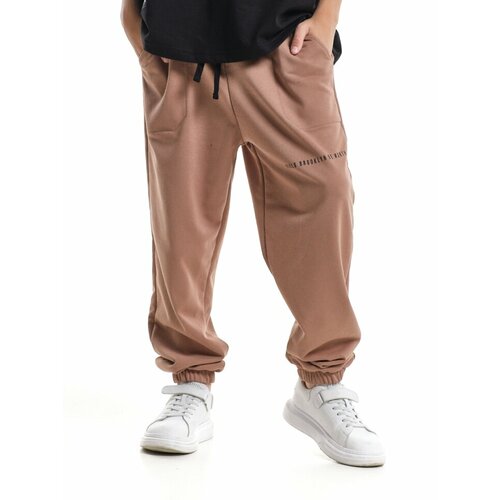 фото Брюки mini maxi, размер 152, коричневый