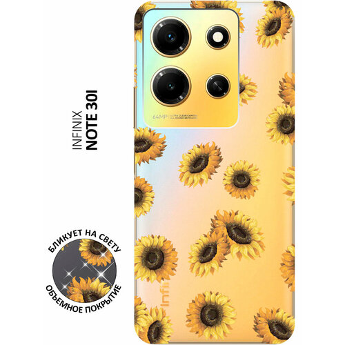 Силиконовый чехол с принтом Sunflowers для Infinix Note 30i / Инфиникс Ноут 30ай силиконовый чехол с принтом illusions line для infinix note 30i инфиникс ноут 30ай