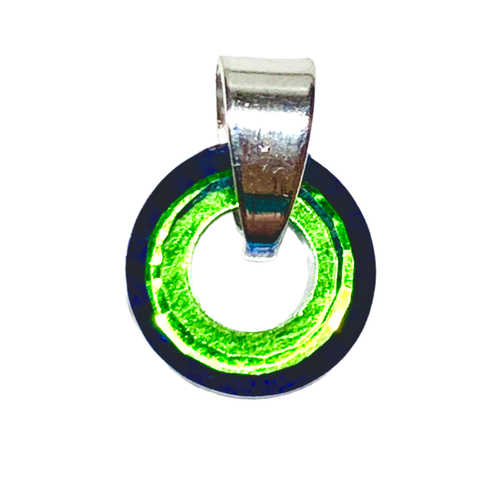 Подвеска Ring, кристаллы Swarovski, серебряный, зеленый