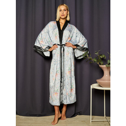 фото Халат малиновые сны, размер 42-48, голубой, серый