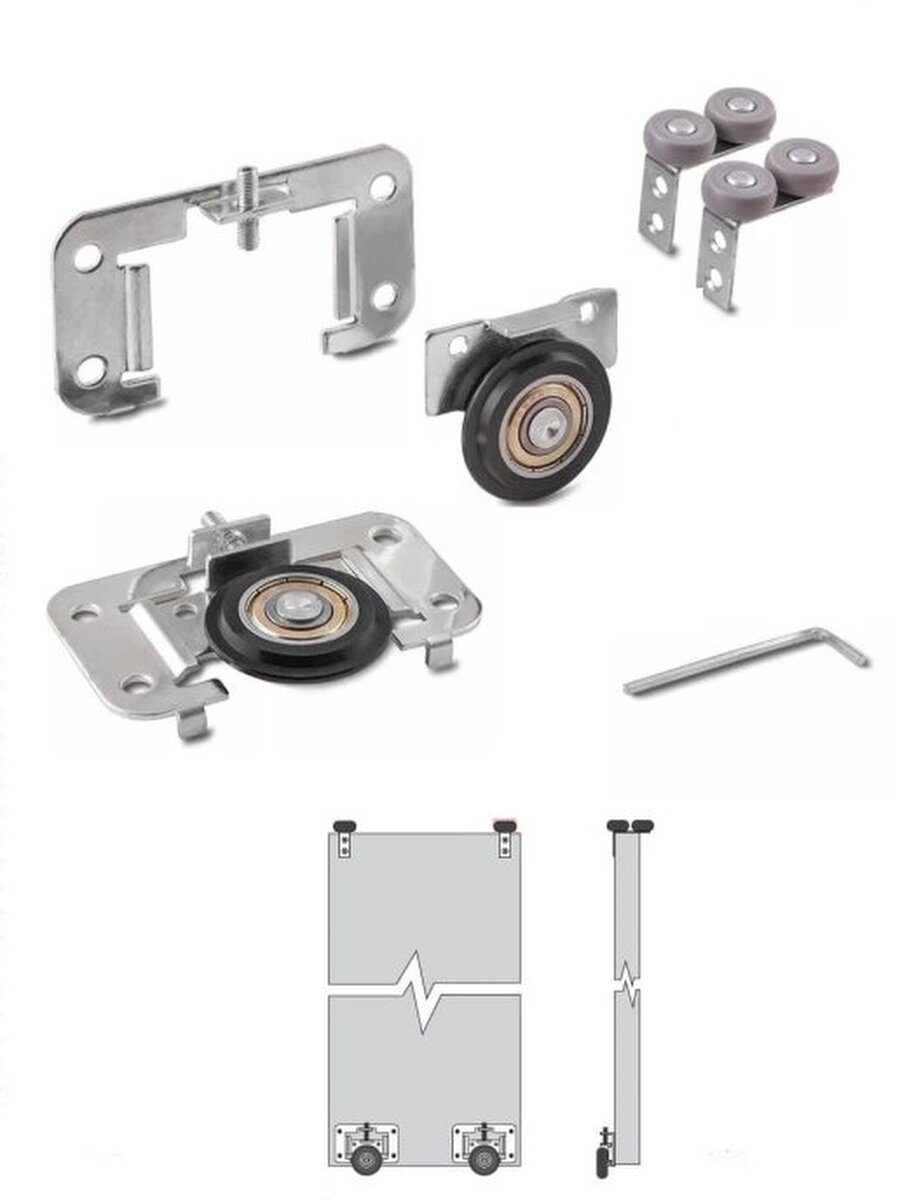 Ролик для шкафа-купе комплект для одной двери
