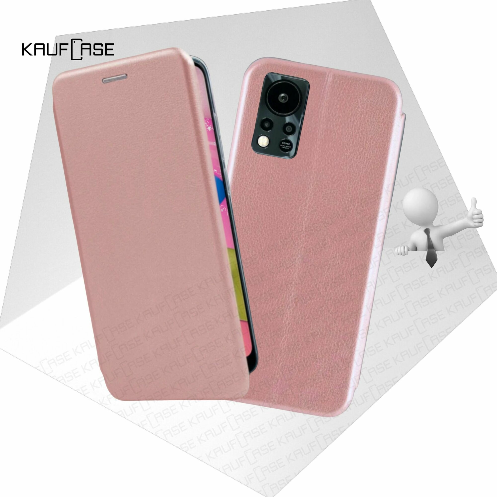 Чехол книжка KaufCase для телефона Infinix Hot 11s NFC (X6812B) (6.78"), розовое золото. Трансфомер