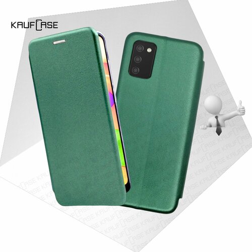 Чехол книжка KaufCase для телефона Samsung A03s (A037) (6.5), темно-зеленый. Трансфомер чехол книжка kaufcase для телефона samsung s20 ultra s988 6 9 темно зеленый трансфомер