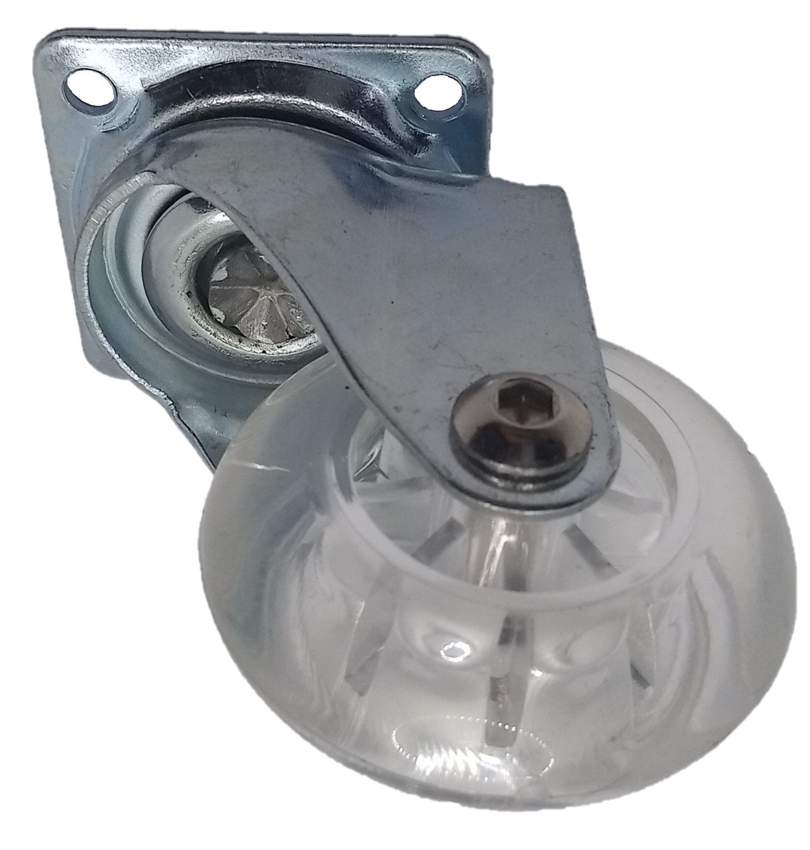 фото Прозрачное колесо мебельное викарт 50мм поворотное