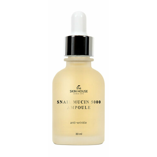 Омолаживающая сыворотка для лица с муцином улитки и коллагеном The Skin House Snail Mucin 5000 Ampoule