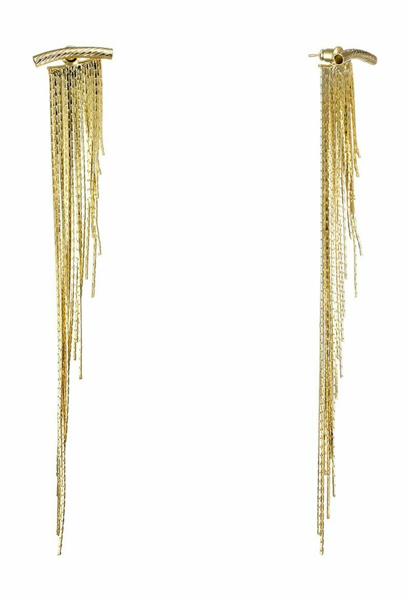 Cерьги-люстры из цепей золотого цвета UVI Jewellery Golden Chandelier Chain Earrings