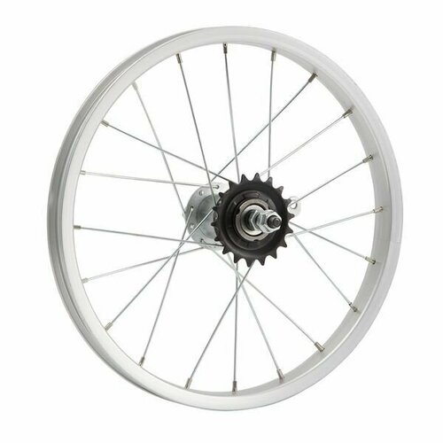 фото Колесо 16" заднее(без резины), одностенный алюм. обод 20 отв, втулка сталь dachan, гайка stg