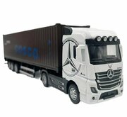 Коллекционная Модель грузовика/тягач с прицепом/контейнеровоз, коричневый, белый
