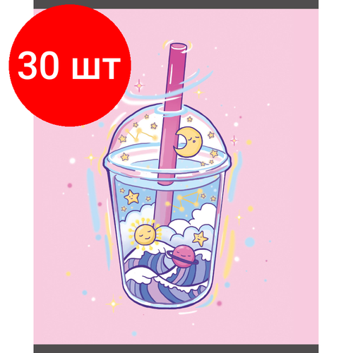 Комплект 30 штук, Тетрадь общая А5 48л №1School Нежность, клет, скреп, ВД-лак комплект 42 штук тетрадь общая а5 48л 1school нежность клет скреп вд лак