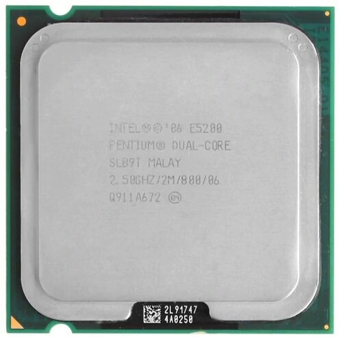 Процессор Socket 775 Intel Pentium E5200 (2M Cache, 2.50 GHz, 800 MHz, TDP 65W)