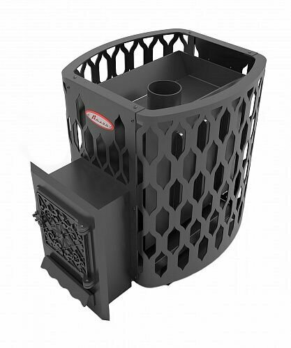 фото Печь для бани на дровах Волга Сетка-22Т, топка 6мм, выносной тоннель