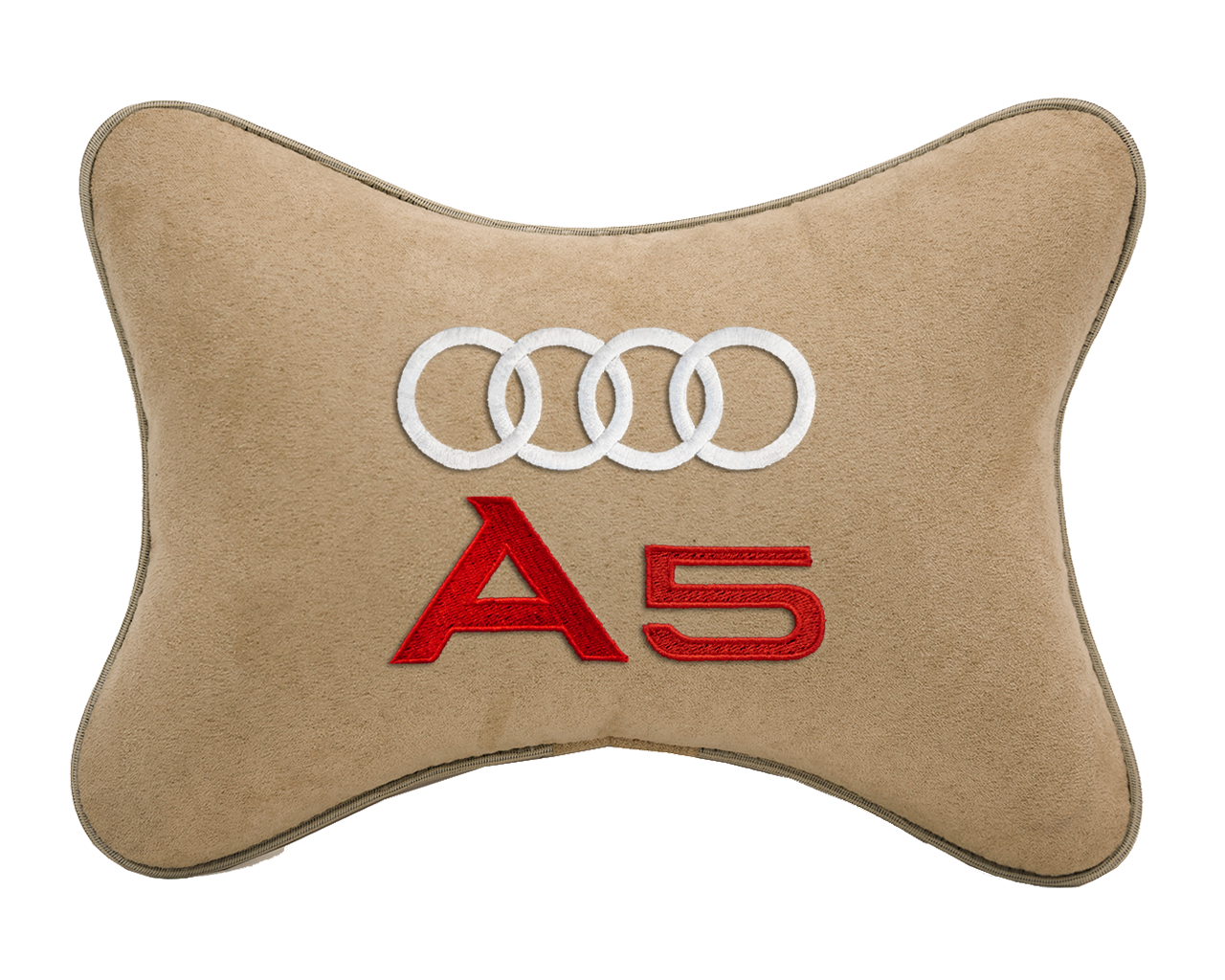 Подушка на подголовник алькантара Beige с логотипом автомобиля AUDI A5