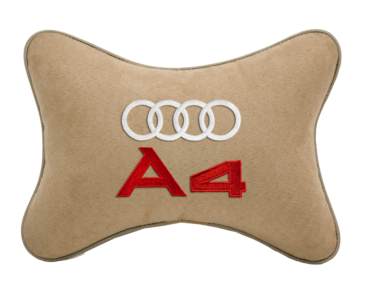 Подушка на подголовник алькантара Beige с логотипом автомобиля AUDI A4