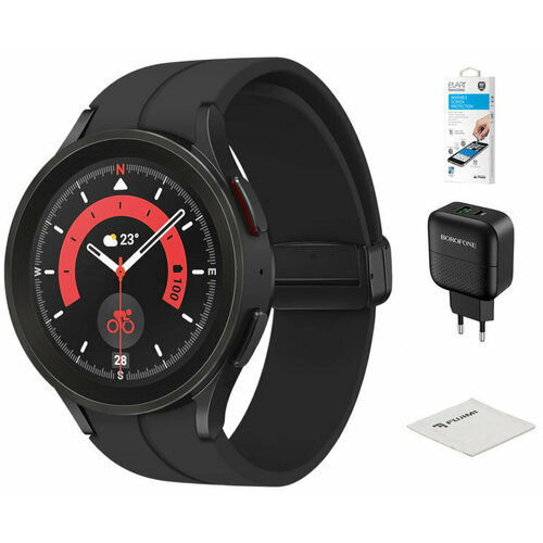 Умные часы Samsung Galaxy Watch 5 Pro 45mm BT Black SM-R920NZKA Выгодный набор + подарок серт. 200Р!