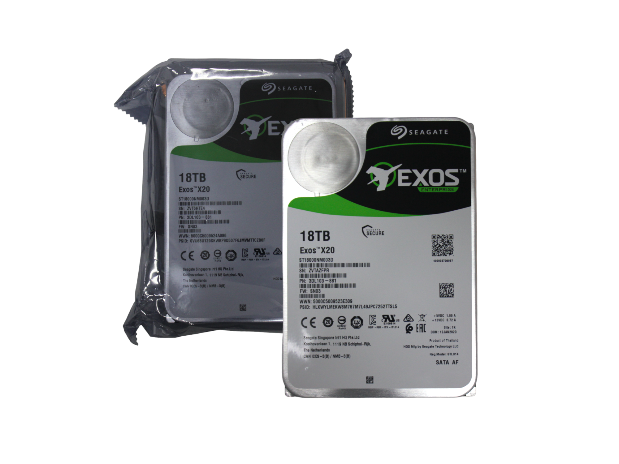 Жесткий диск 18TB SATA 6G 7.2K 2.5" / SEAGATE EXOS X20 [MODEL: ST18000NM003D PN: 3DL103-881] New