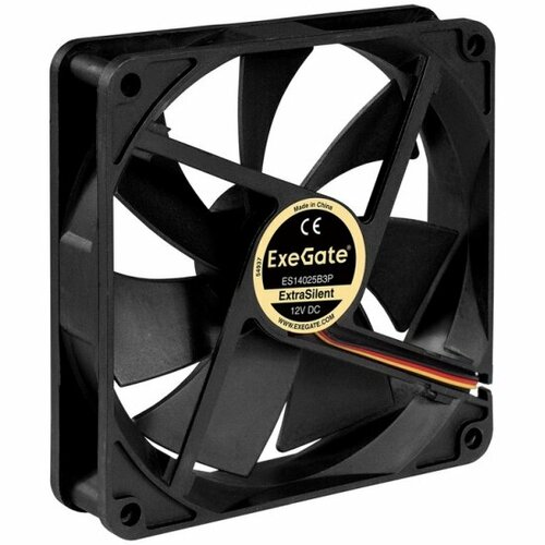 вентилятор exegate ex288926rus ex09225b3p 92x92x25 мм 2 ball двойной шарикоподшипник 3pin 2100rpm 27dba Вентилятор для корпуса Exegate ExtraSilent ES14025B3P 140x140x25 мм EX288928RUS