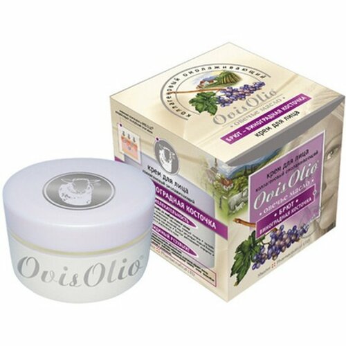 Крем для лица омолаживающий OVISOLIO Овечье масло Брют-виноградная косточка, коллагеновый, 50 мл