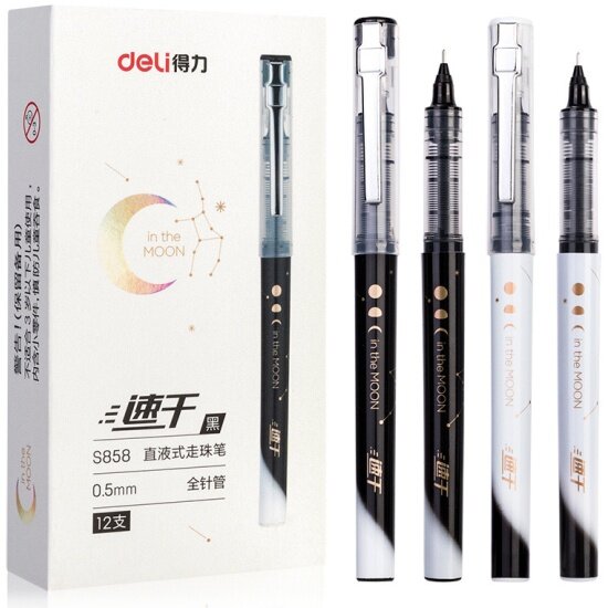 Ручка-роллер Deli S858 0.5мм черные чернила