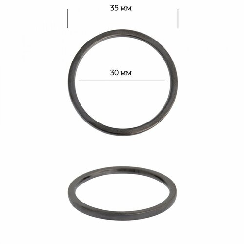 Кольцо металл TBY-3C13550.3 35мм (внутр. 30мм) цв. черный никель уп. 10шт очки без стекла tby 53730 цв черный 7см круглые пластик уп 10шт
