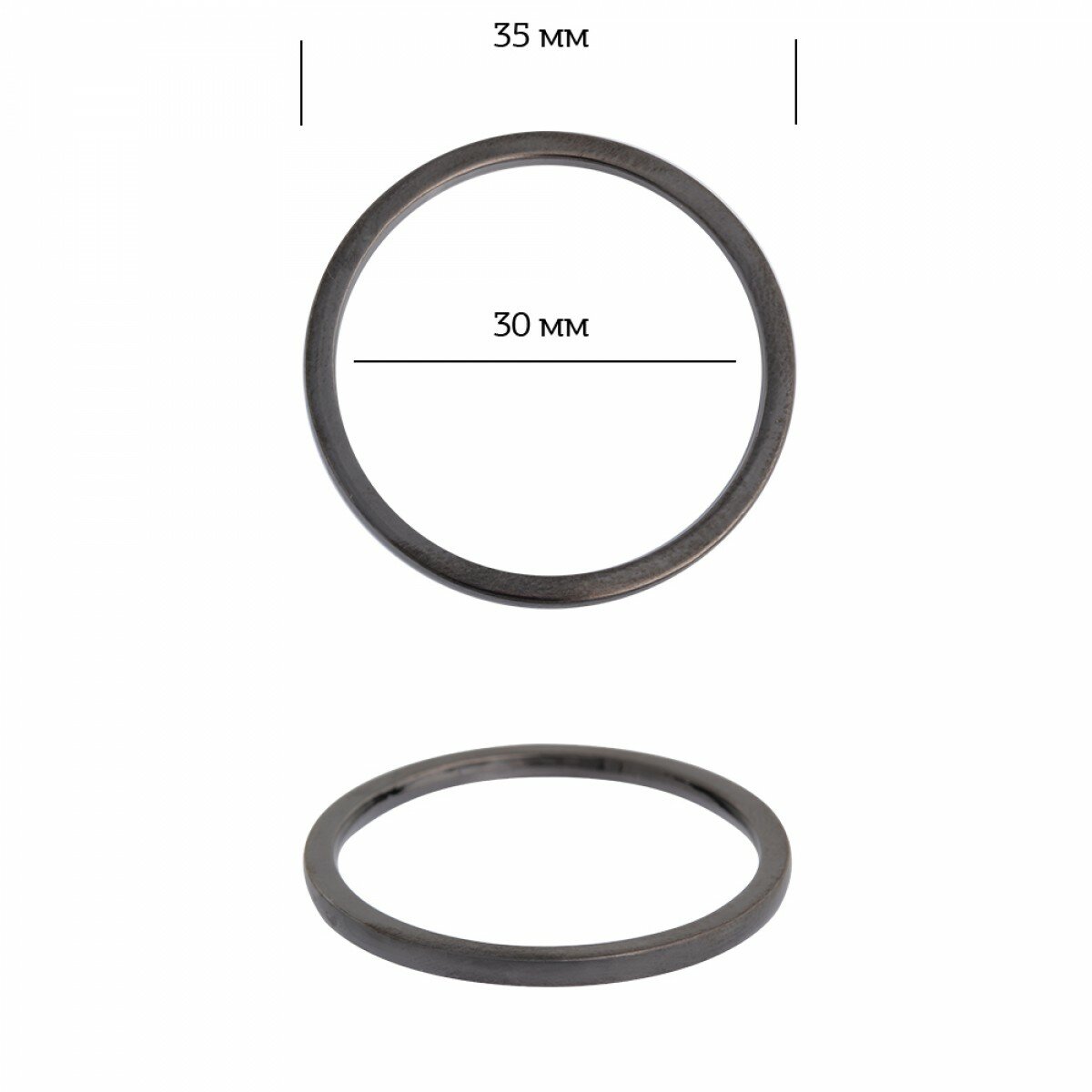 Кольцо металл TBY-3C13550.3 35мм (внутр. 30мм) цв. черный никель уп. 10шт