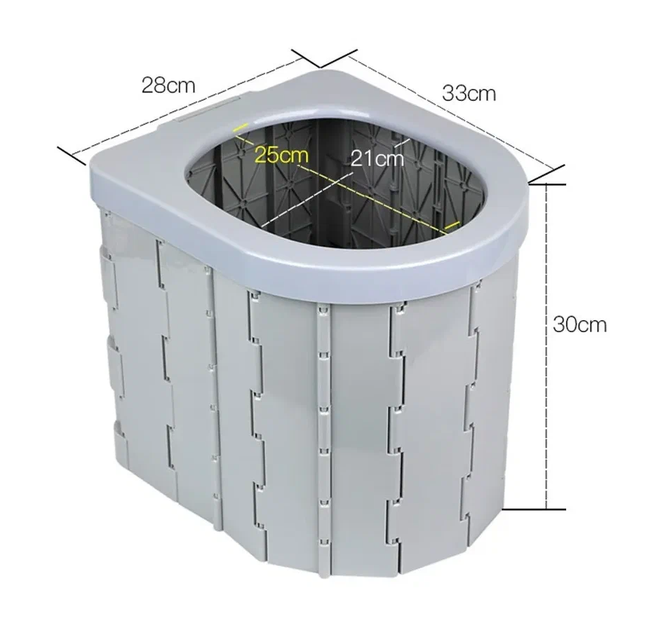 Складной дачный туалет / Компактный туалет, для дачи, походов, рыбалки, кемпинга / Переносной туалет