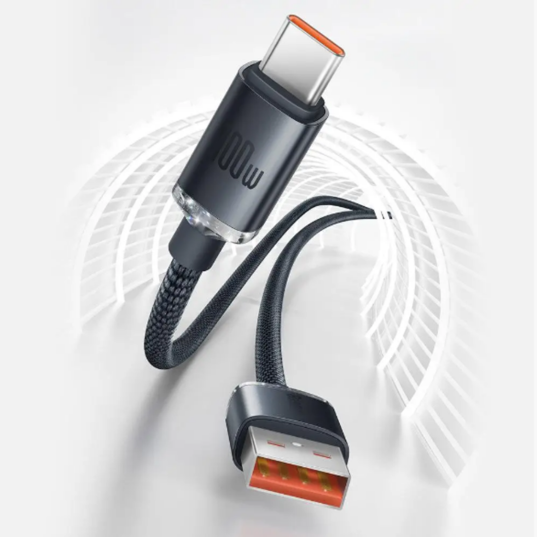 Кабель для передачи данных / быстрой зарядки / Baseus Crystal Shine Series Fast Charging Data Cable USB to Type-C 100W 1.2m Black CAJY000401