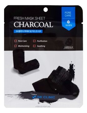 Тканевая маска для лица с древесным углем Fresh Charcoal Mask Sheet 3W Clinic - фото №16