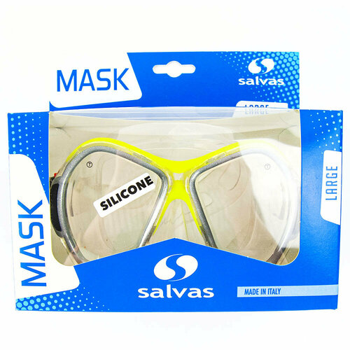 Маска для плавания SALVAS Phoenix Mask CA520S2GYSTH, размер взрослый, серебристо-жёлтая маска для плавания salvas phoenix mask ca520s2qysth размер взрослый серебристо голубая