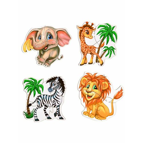 книжка puzzle животные Деревянные фигурные пазлы для детей 4*4 Животные Африки