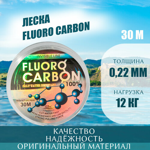 фото Леска рыболовная fluoro carbon 30m 0.22 asianfish