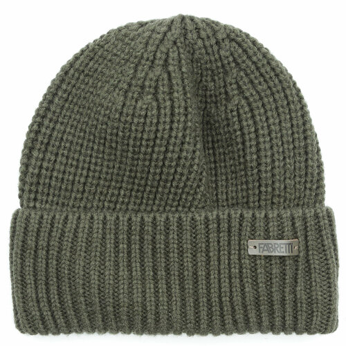 Шапка бини FABRETTI, размер 58, зеленый шапка бини fabretti демисезон зима шерсть утепленная размер one size черный