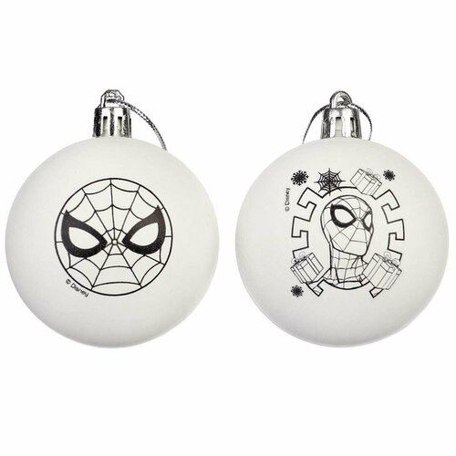 воздушные шары marvel с днем рождения самый крутой человек паук набор 5 шт 12 дюйм Заготовка для декорирования Marvel - Человек-Паук, ёлочное украшение под раскраску, d-5.5см, 2 шт