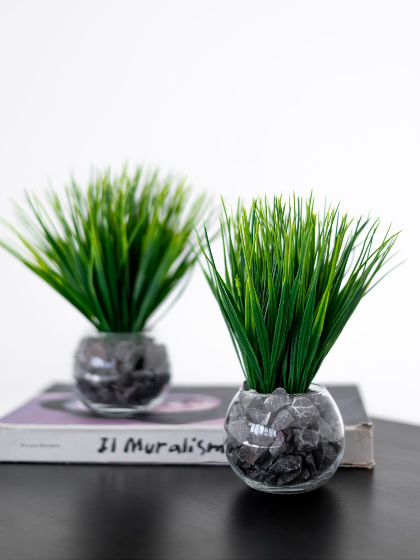 Исскусственные растения ваза-черный-2-шт