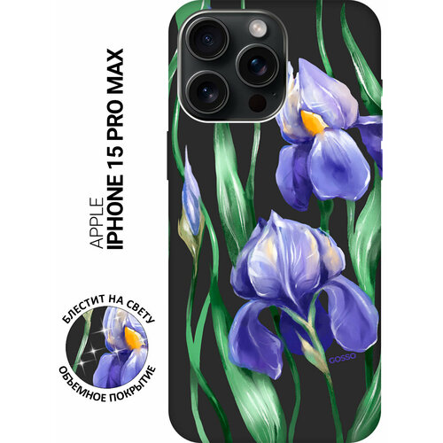 Силиконовый чехол на Apple iPhone 15 Pro Max / Эпл Айфон 15 Про Макс с рисунком Amazing Irises Soft Touch черный силиконовый чехол на apple iphone 15 pro эпл айфон 15 про с рисунком amazing irises