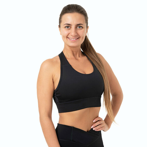 Топ спортивный Reebok, размер M, черный топ reebok s stripped minimalist bra женщины h51853 xs