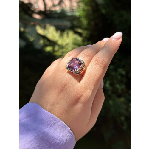 Кольцо True Stones, аметист, размер 18, фиолетовый кольцо true stones аметист размер 17 5 фиолетовый