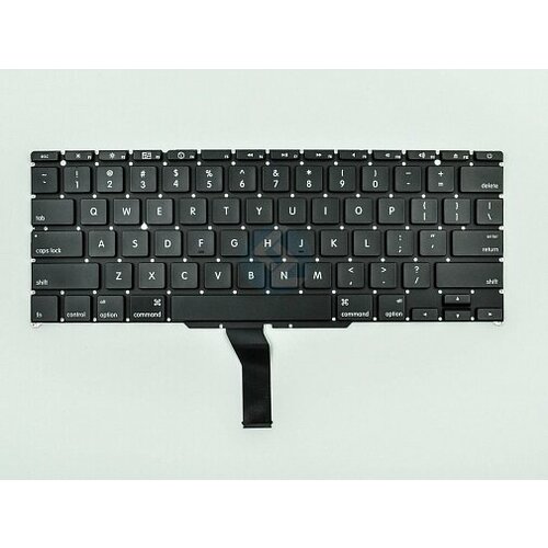 клавиатура keyboard для ноутбука apple macbook a1370 2010 черная без подсветки плоский enter топ панель Клавиатура для ноутбука Apple MacBook A1370, A1465 черная, плоский Enter, 2010 год