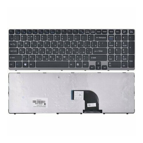 клавиатура для ноутбука sony vaio aefi2u000103a черная с подсветкой Клавиатура для ноутбука Sony Vaio SVE1511 черная, рамка серая, с подсветкой