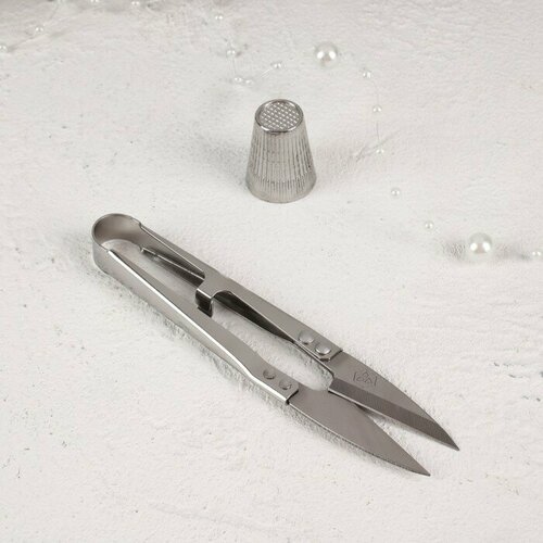 Ножницы для обрезки ниток Premium, стальные, 10,8 x 2,2 см, цвет серебряный 6 шт