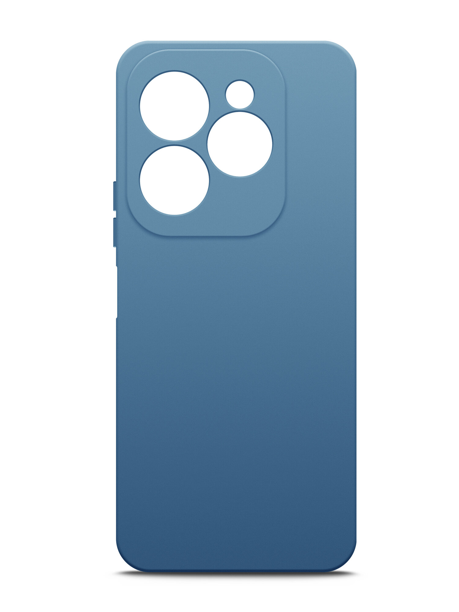 фото Чехол на Infinix HOT 40i (Инфиникс ХОТ 40и) синий матовый силиконовый с защитой (бортиком) вокруг камер, Brozo