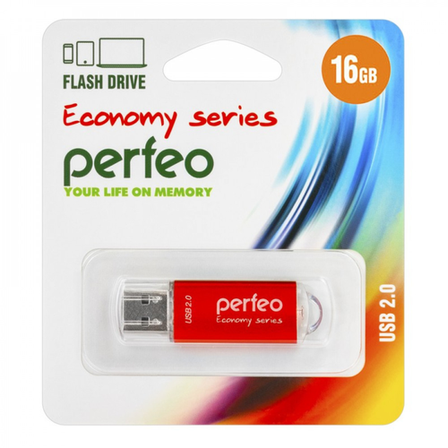 USB флеш накопитель Perfeo 16GB E01 Red economy series